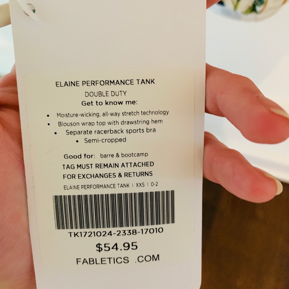 NWT Fabletics Elaine Performance Tank-Floral - Picture 3 of 3